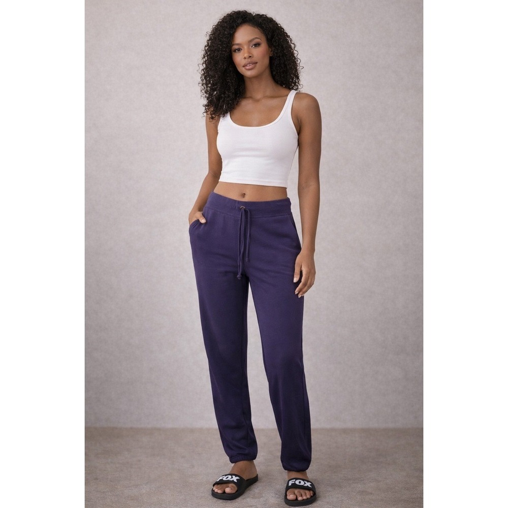 Fox Unisex‎ Live Purple Drawstring Jogger Sweatpants Long Size 3 LW15-6100 NEW